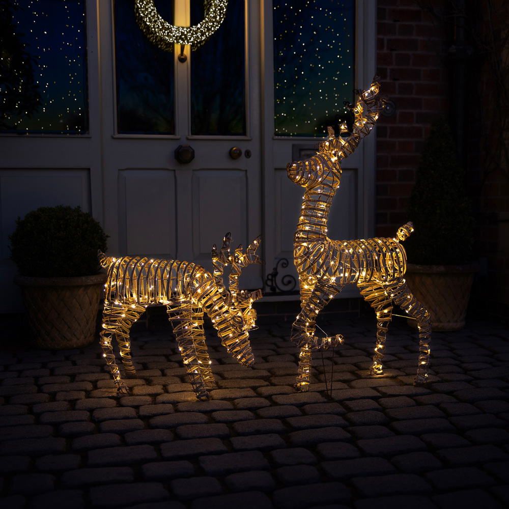 Charles Bentley Small Rattan Light Up Reindeer Christmas Decoration 60cm Image 6