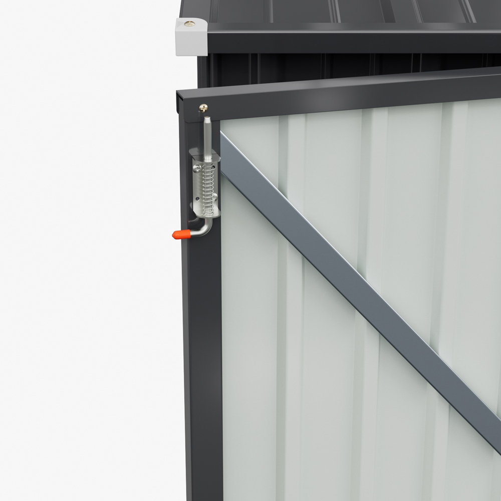 Living and Home 10 x 7ft Black Metal Apex Garden Storage Shed Image 5