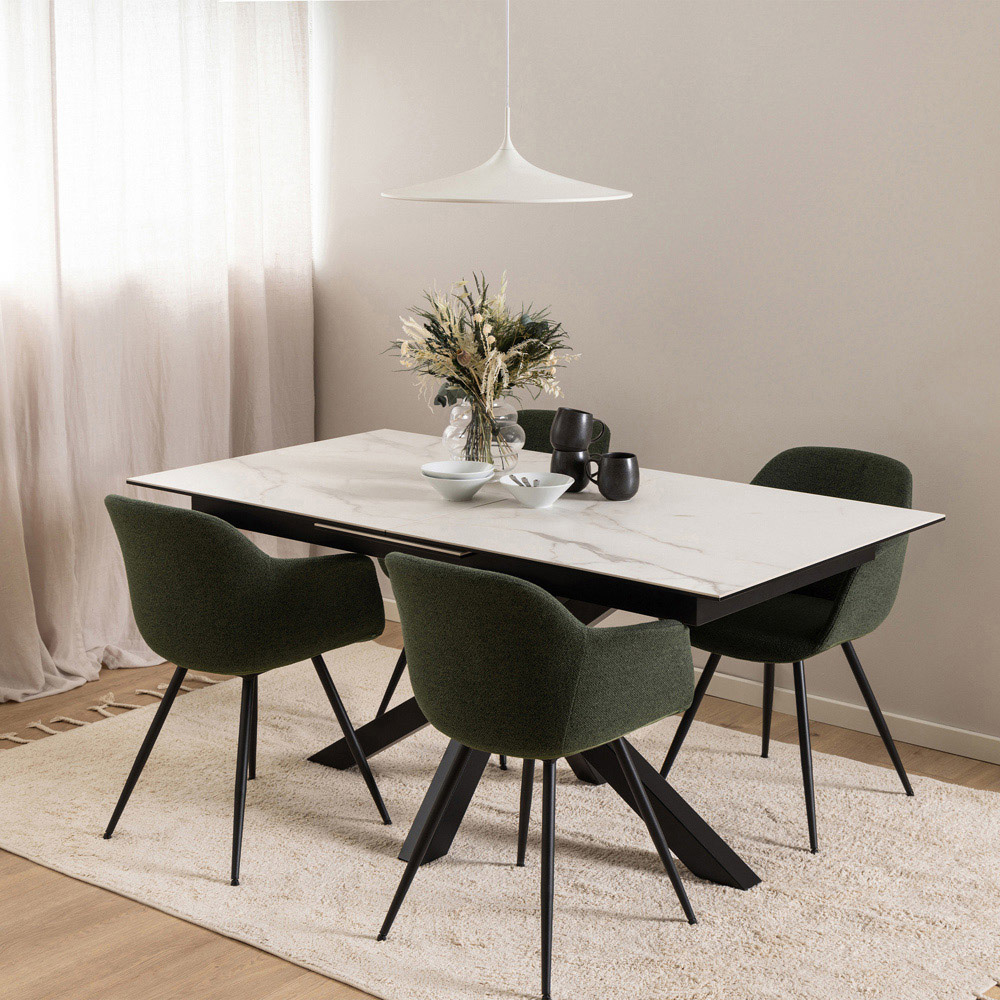 Florence Heaven Ceramic 8 Seater Extendable Dining Table White Image 9