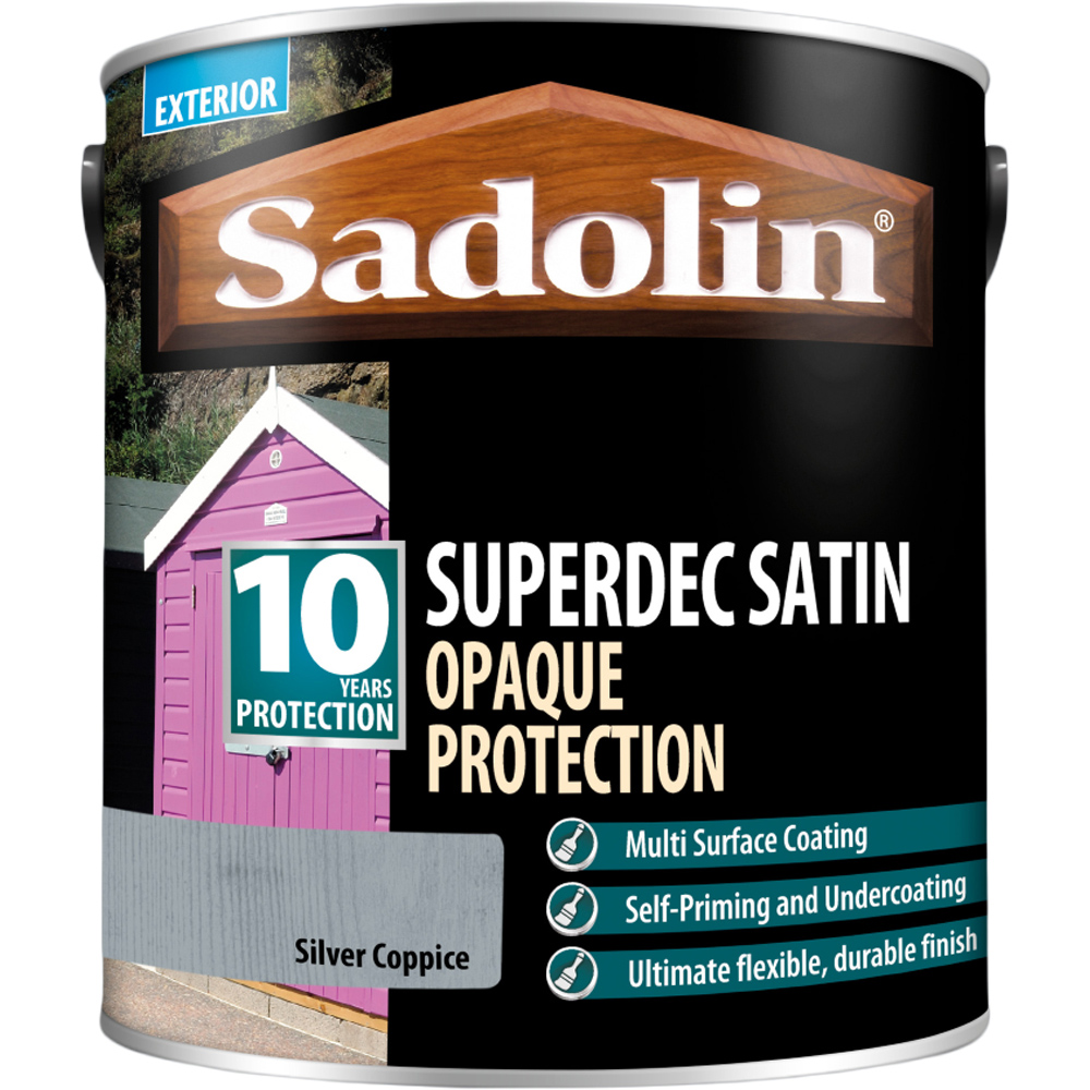 Sadolin Superdec 10 Year Silver Coppice Satin Finish Exterior Woodstain 2.5L Image 2