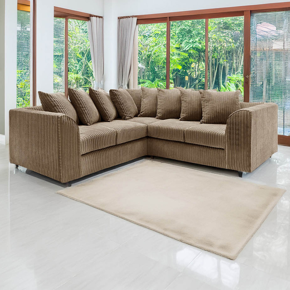 Luxor 5 Seater Coffee Jumbo Cord Scatter Back L Shaped Corner Sofa Set Image 1