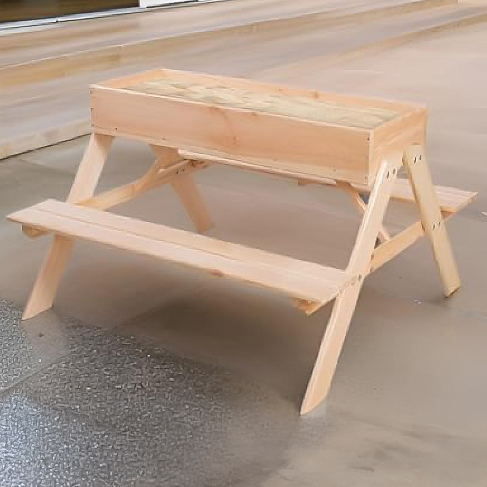 Fallen Fruits Kids 4 Seater Picnic Table with Built-in Sandpit Image 2