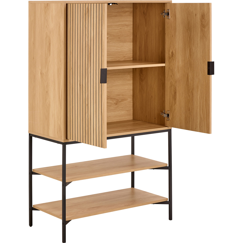 Florence Jaipur 2 Door 2 Shelf Oak Cabinet Image 5