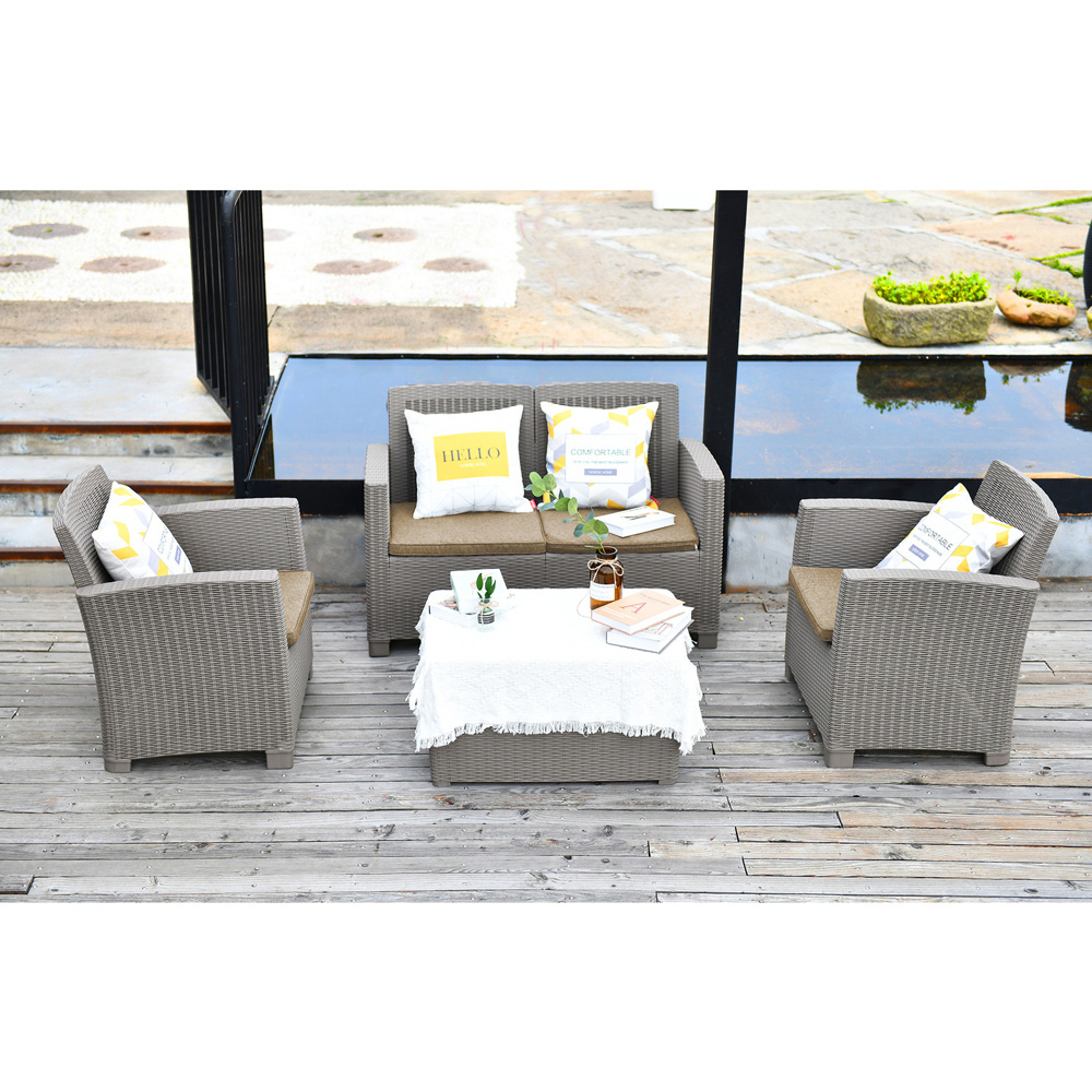 Centurion Supports Santana Rattan 4 Seater Lounge Set Grey Image 6