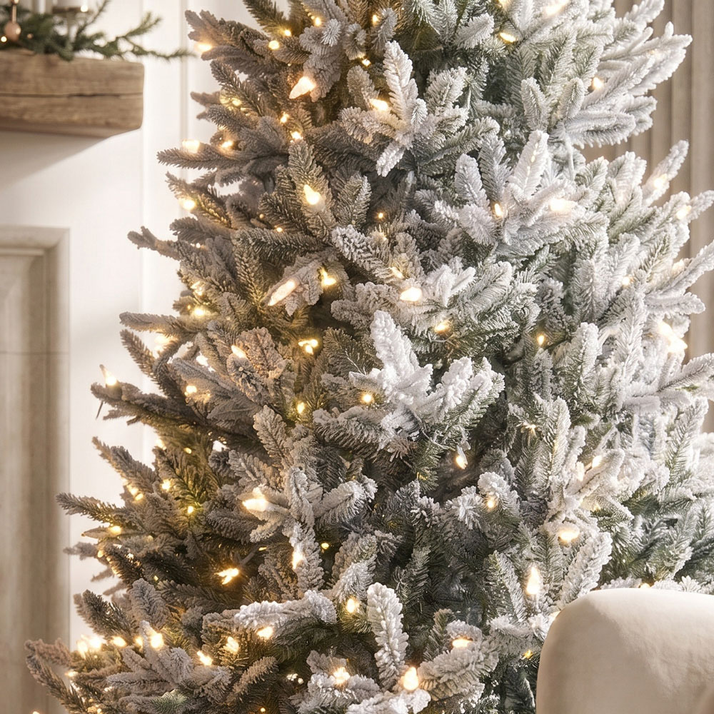 Bosk Frosted Dalton Fir Pre-Lit 400 Colour Switch LED Artificial Christmas Tree 6.5ft Image 4