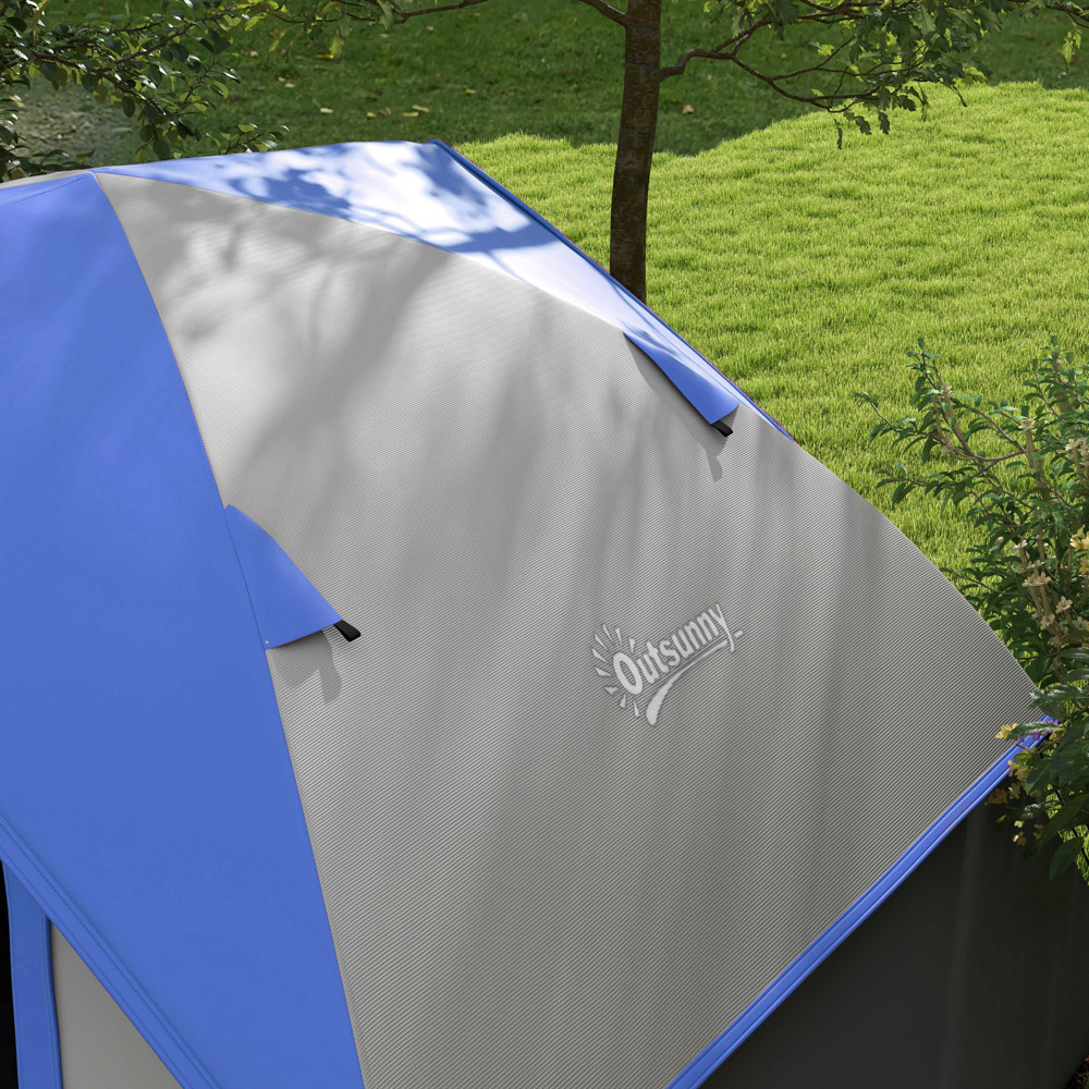 Outsunny 2 Person Waterproof Camping Tent with Sewn-in Groundsheet Blue Image 4