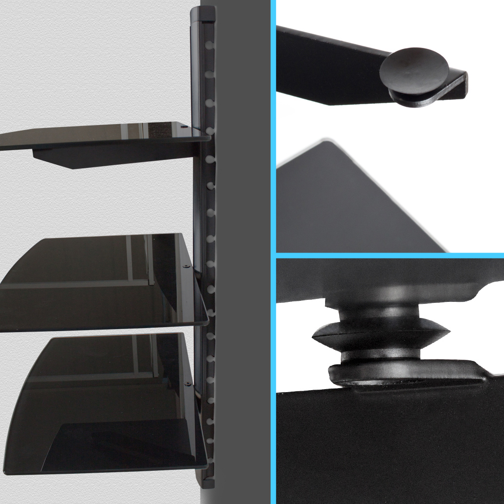 tectake Model 3 42cm 3 Tier Wall Mounted Audio Shelving Image 4