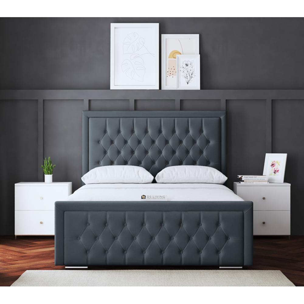 DS Living Allegra Small Double Steel Upholstered Bed Frame with Headboard Image 4