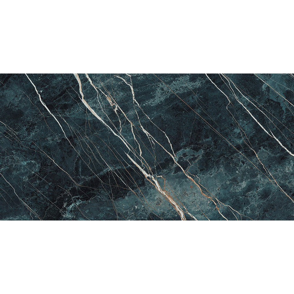 Top Ceramics Aqua-Green Marble Effect High Gloss Porcelain Wall Tile 1200 x 600mm Image 2