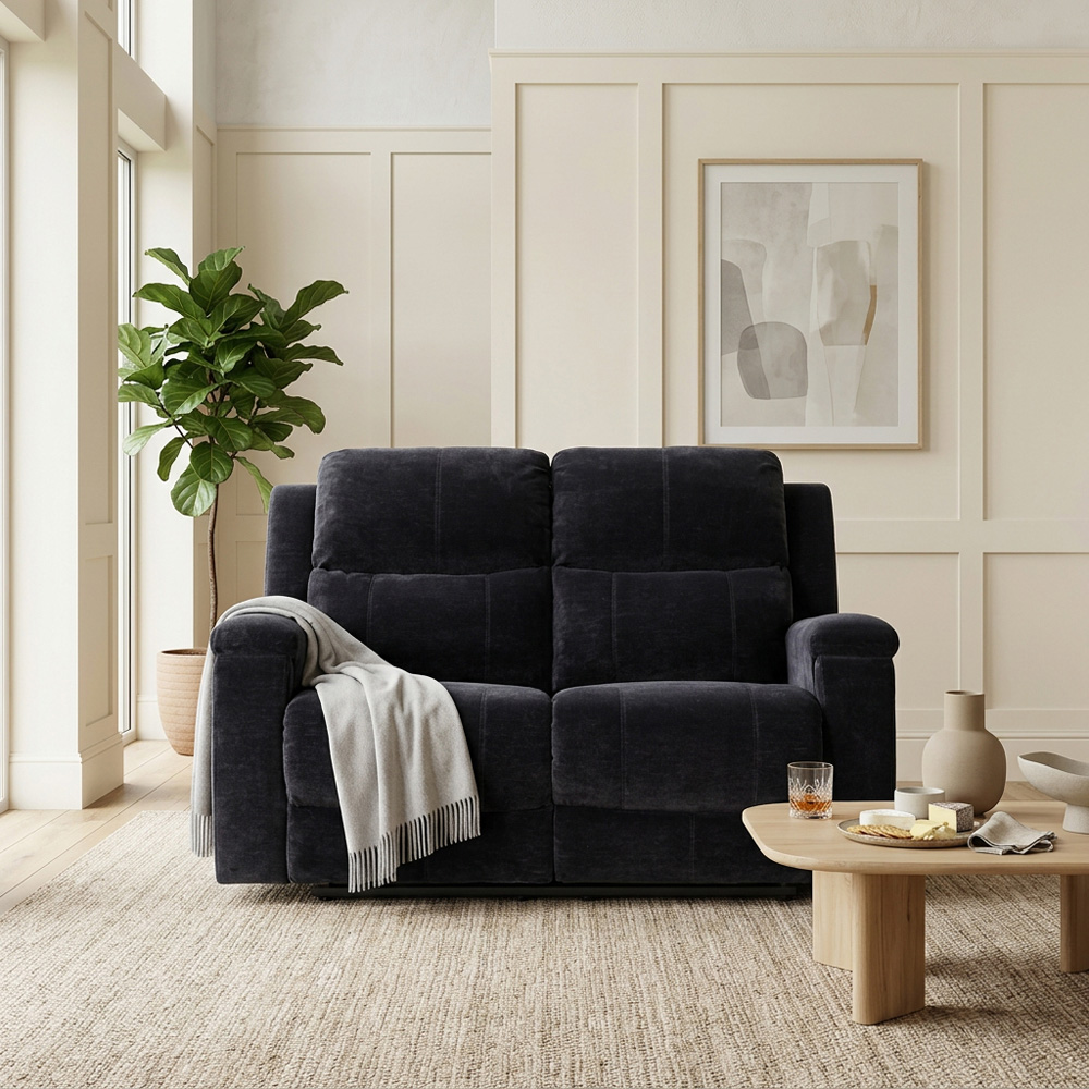 Ledbury 2 Seater Recliner Sofa Black Image 3