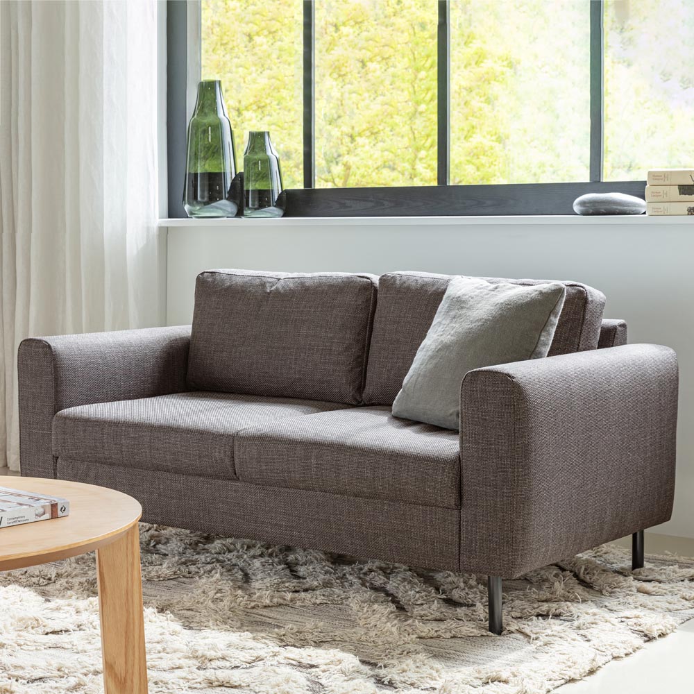 Florence Omaha 4 Seater Light Grey and Brown Basel Fabric Sofa Set Image 9