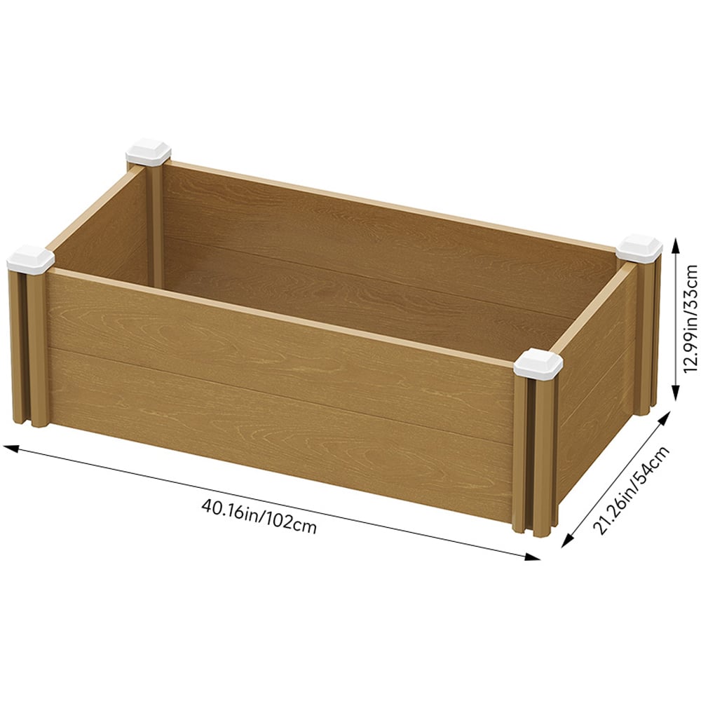 Living and Home Woodgrain Effect Plastic Raised Garden Bed 54 x 102cm Image 6