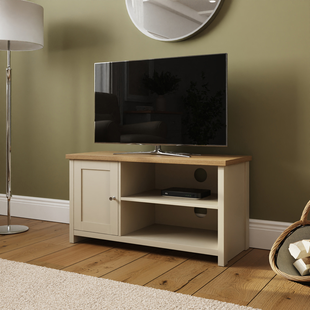 GFW Lancaster Single Door 2 Shelf Cream Small TV Cabinet Image 6