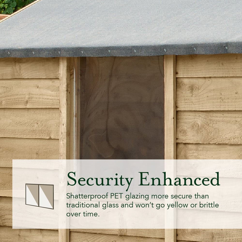 Forest Garden 4LIFE 10 x 15ft Double Door 6 Windows Apex Shed Image 5
