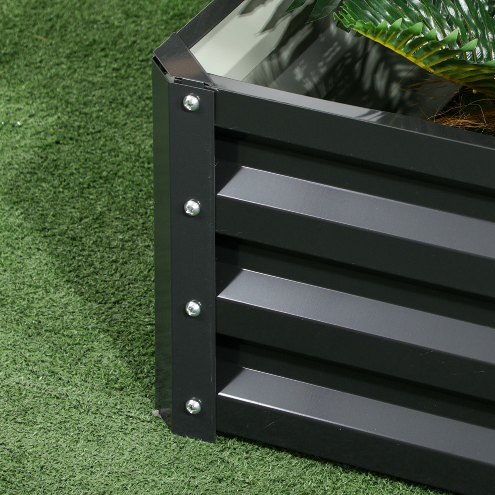 Outsunny 2-Tier Dark Grey Galvanised Steel Raised Garden Bed Planter 58 x 101 x 120cm Image 3