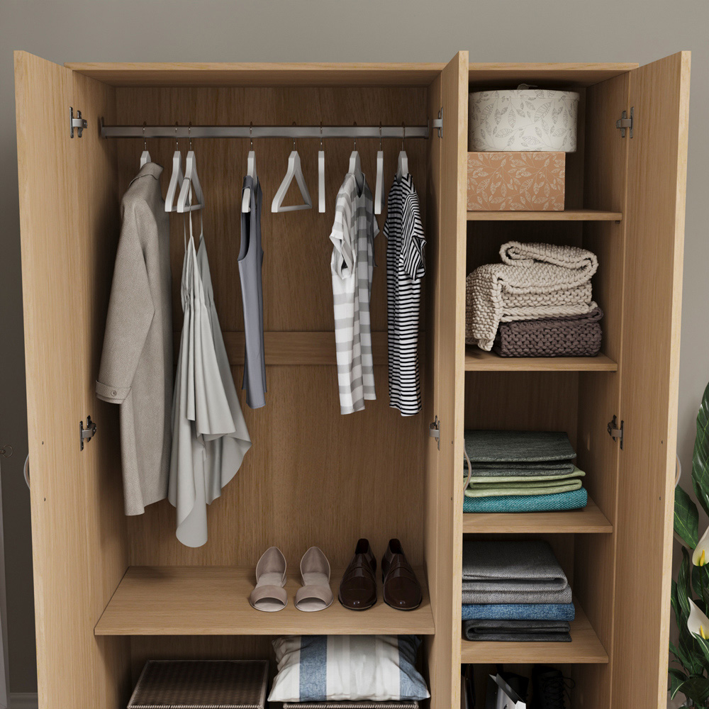 VIDA DESIGNS Riano 3 Door Pine Wardrobe Image 6