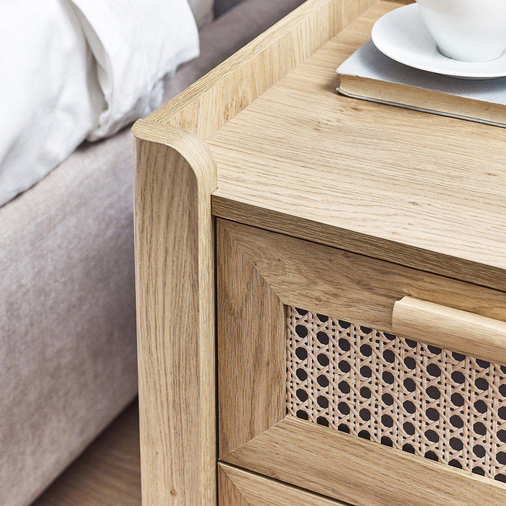 Julian Bowen Sydney 2 Drawer Rattan Effect Bedside Table Image 7