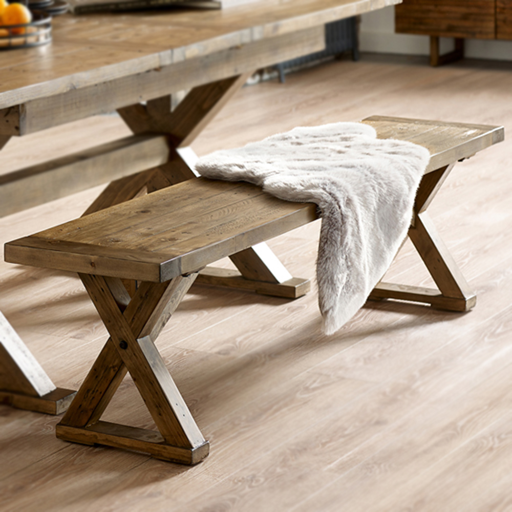 Julian Bowen Chatsworth 3 Seater Wooden Dining Bench Image 1