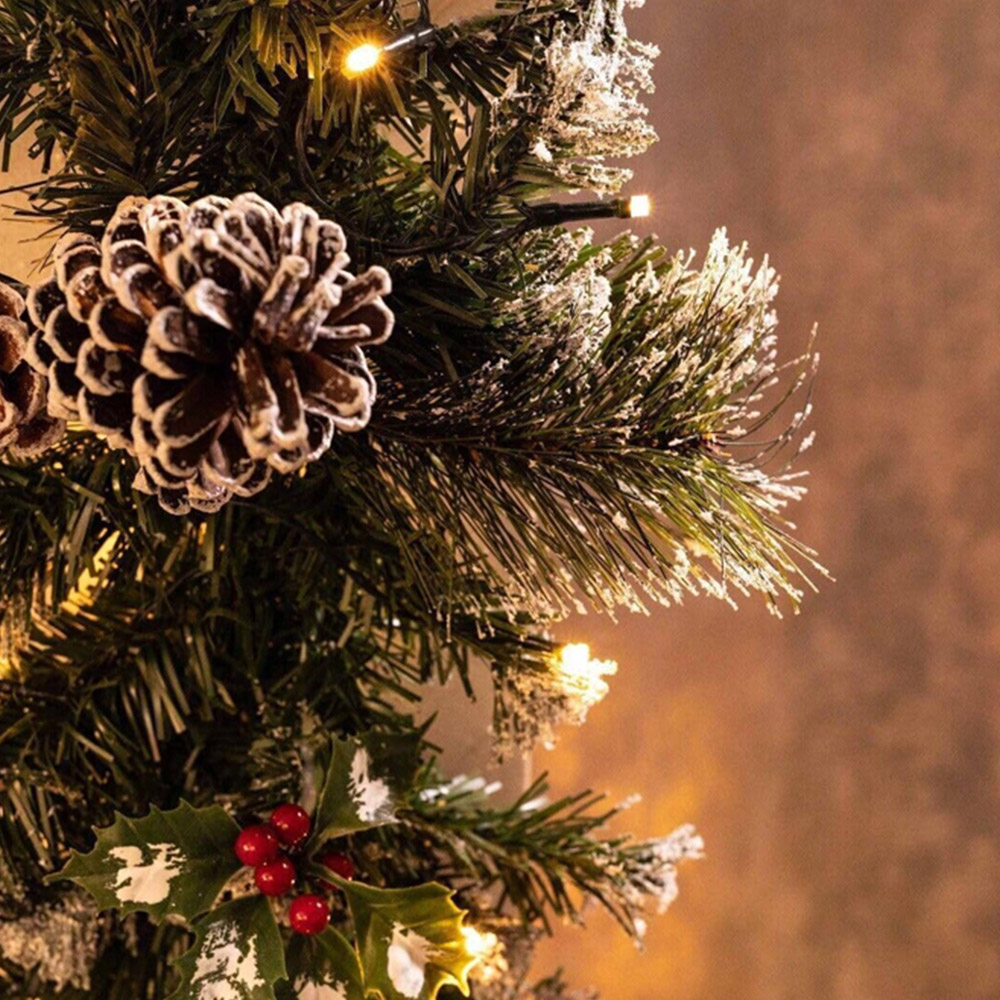 Marco Paul Warm White LED Christmas Garland with Frosted Pinecones 180cm Image 5