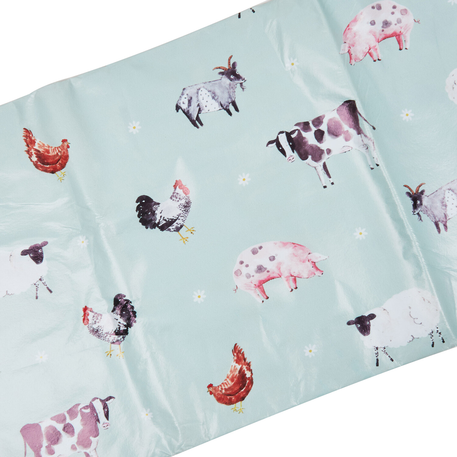 Daisy Farm Wipe Clean Tablecloth - Blue Image 2