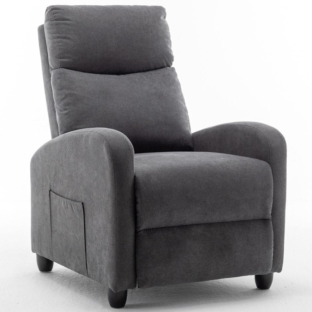 Furniture One Grey Velvet Pushback Massage Armchair Image 2