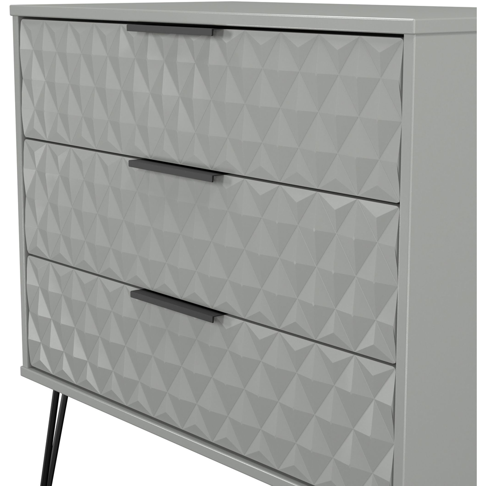 Crowndale Harlequin 3 Drawer Dusk Grey Chest of Drawers Ready Assembled Image 5