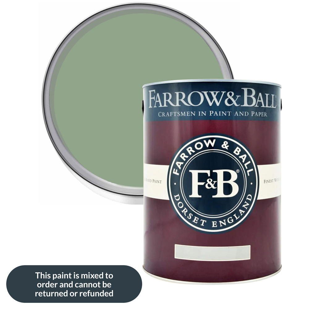 Farrow & Ball Modern Eggshell Breakfast Room Green Satin Paint 5L Image 1