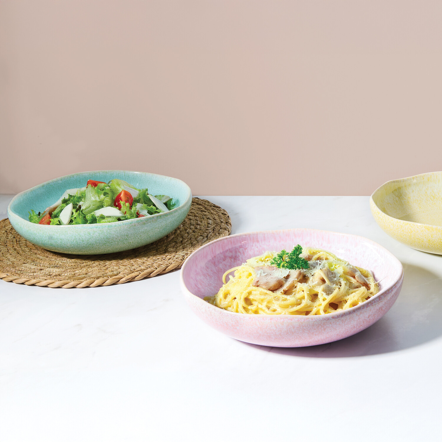 Pack of 4 Colourful Reactive Glaze Pasta Bowls Image 8