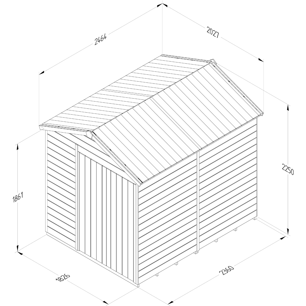 Forest Garden Timberdale 6 x 8ft Apex Shed Image 9