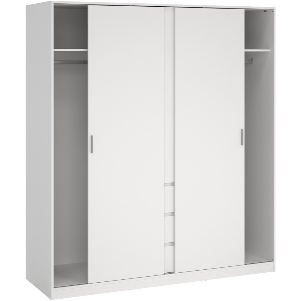 Furniture To Go Naia 3 Door 3 Drawer White Wardrobe Image 4