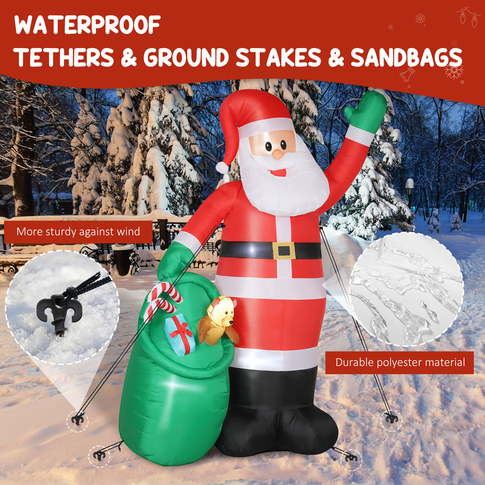 Everglow Giant Christmas Blow Up Inflatable Santa Claus Decoration with Built-in LEDs 9ft Image 7