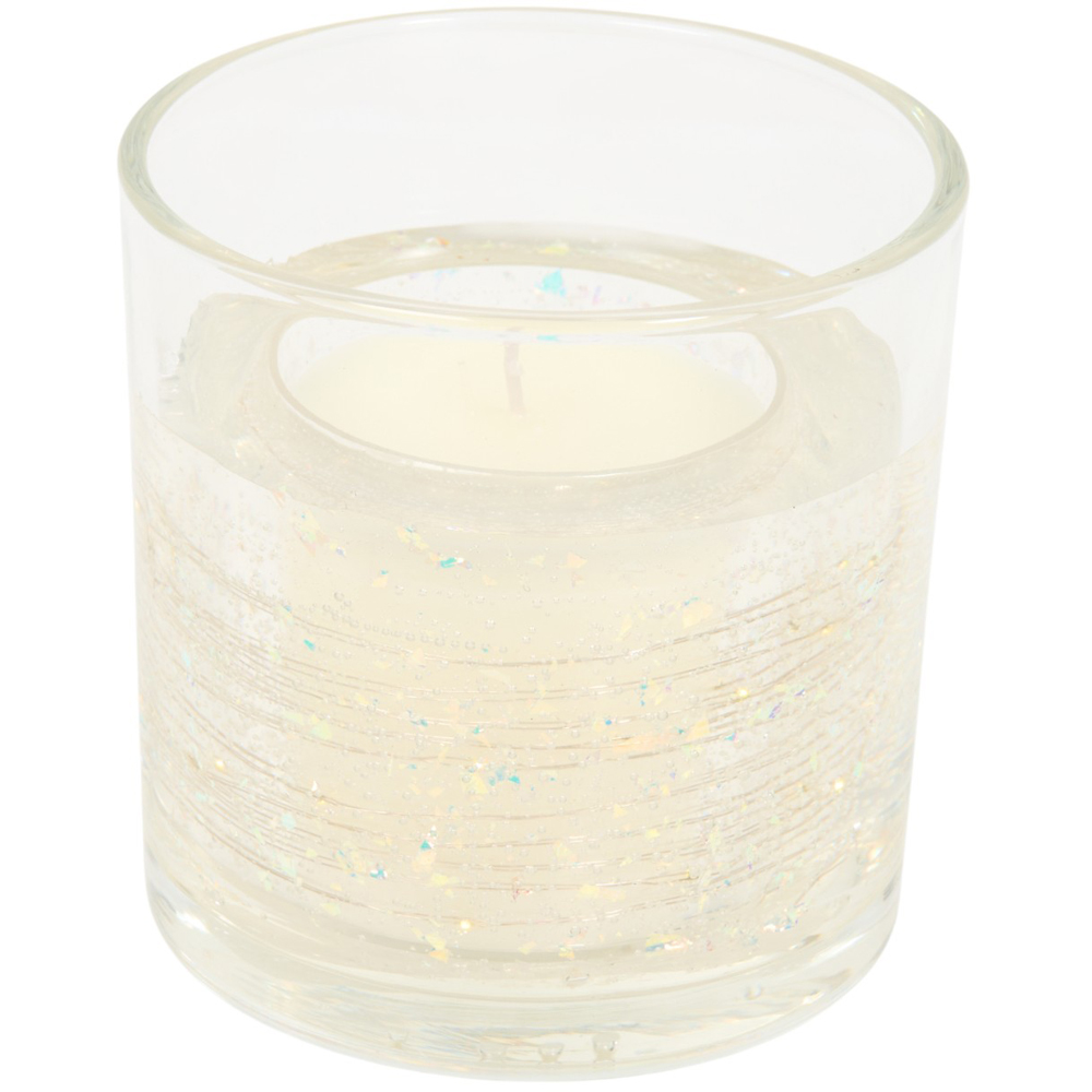 Iridescent Glitter Light Up LED Scented Candle White Image 4
