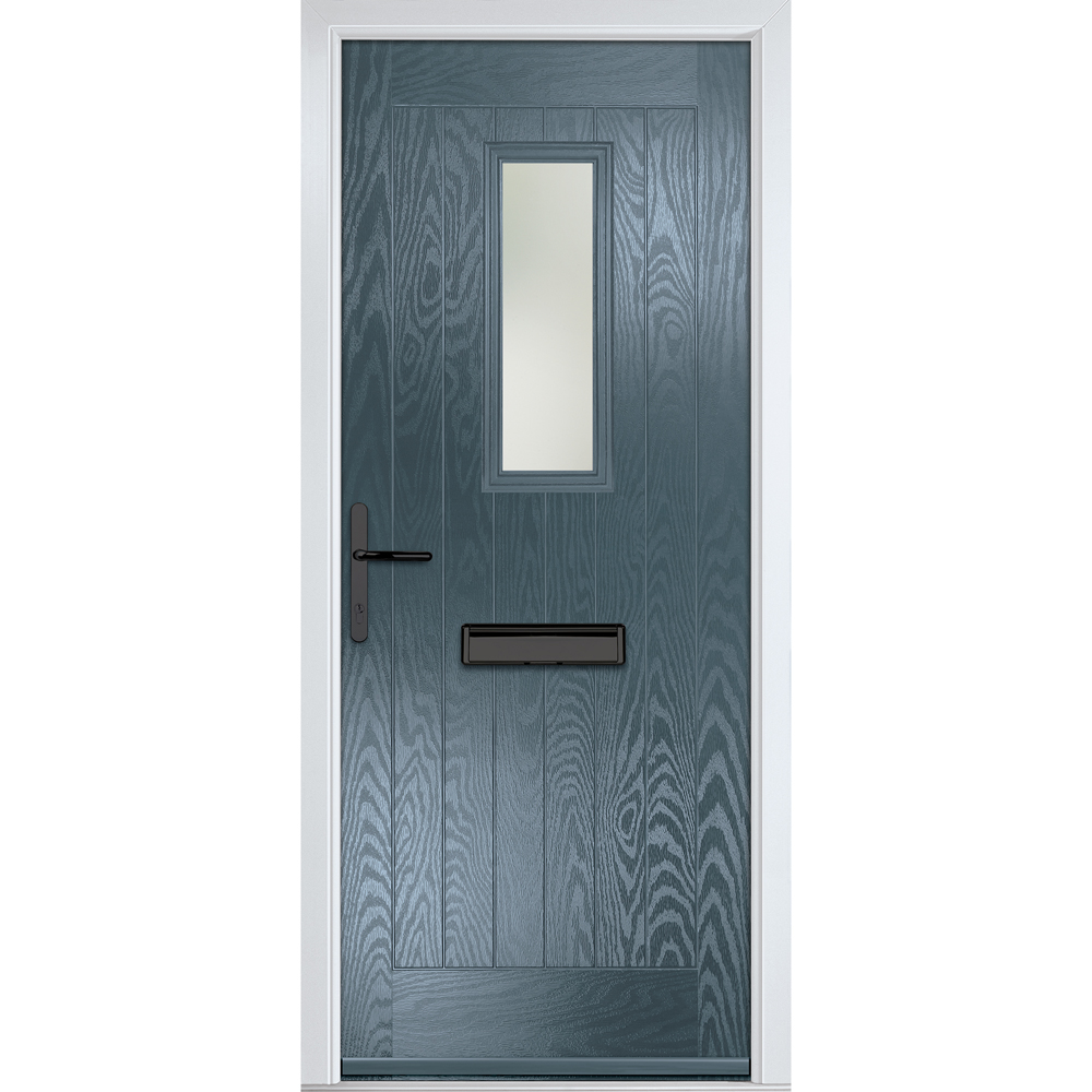 Crystal-Direct Sunningdale Slate Grey GRP Stipolytte Glass Right Hand Open Front Door 2090 x 920mm Image 1