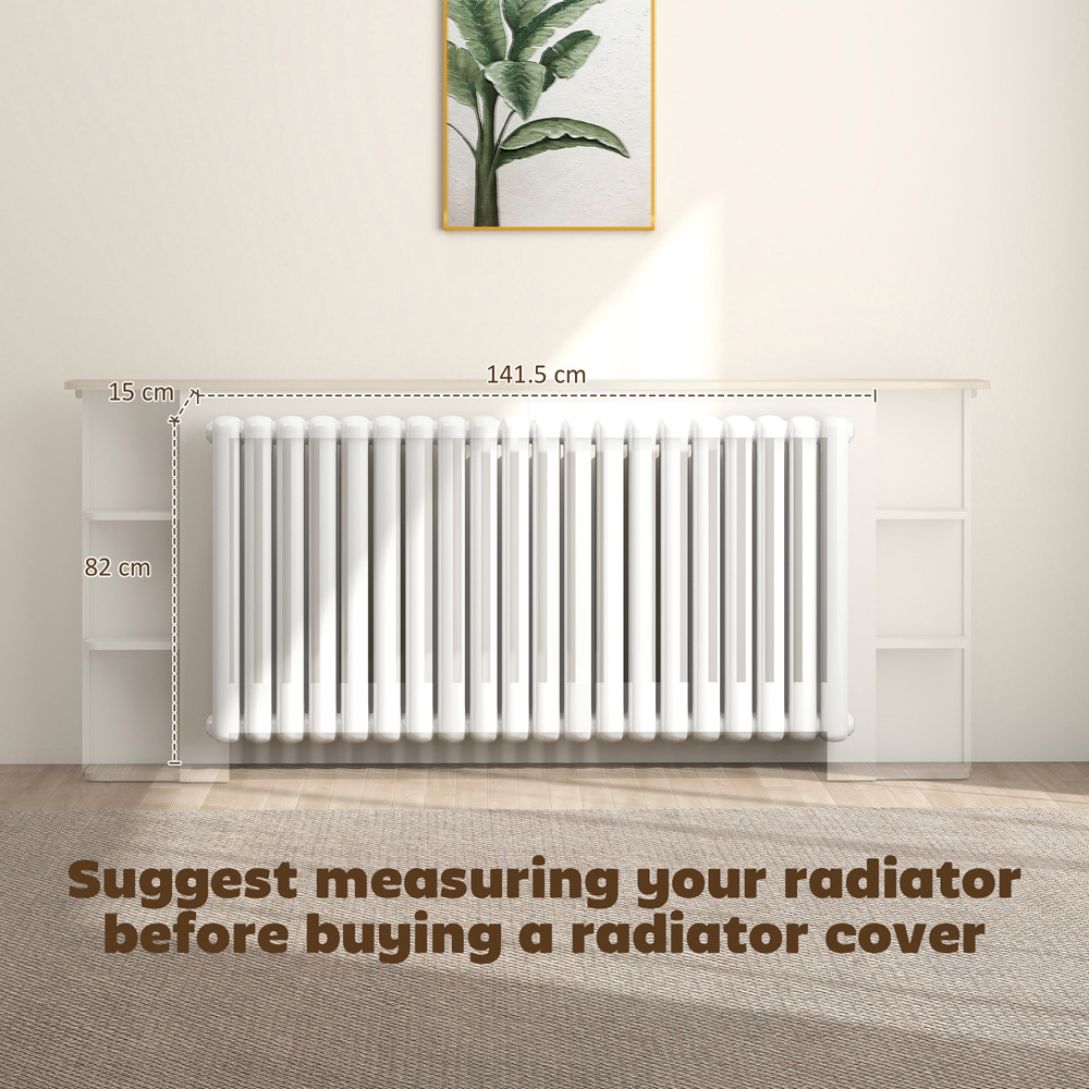 HOMCOM White Vertical Slatted Extra Large Heater Cover Image 8