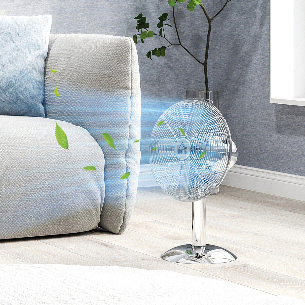 HOMCOM Wide-Angled Oscillation Metal Desk Fan 17 inch Image 4