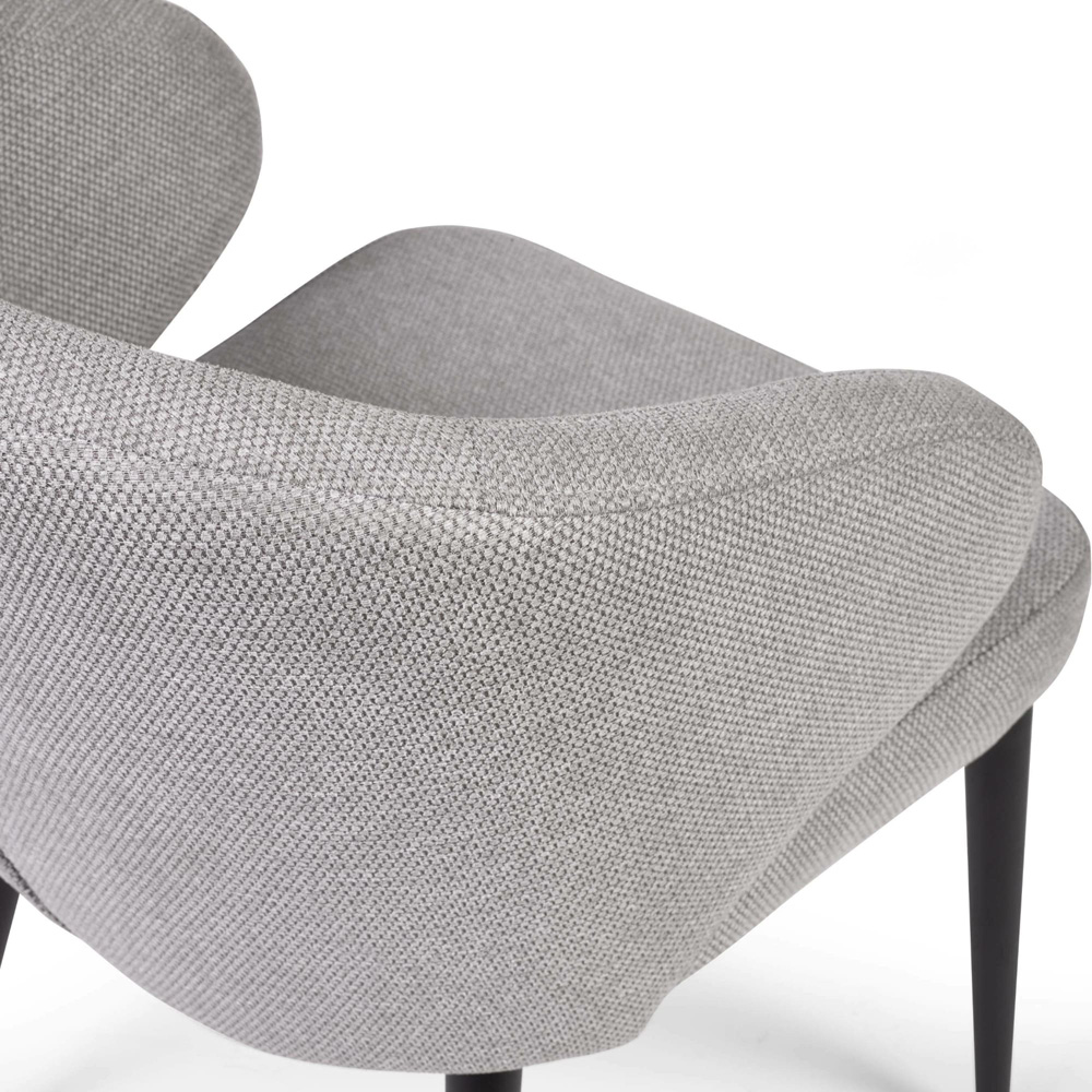 Julian Bowen Marcus Set of 2 Light Grey Fabric Dining Chair Image 5