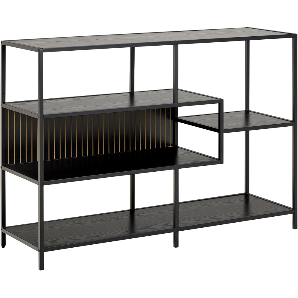 Florence Seaford 4 Shelf Ash Black Metal Bookcase Image 2