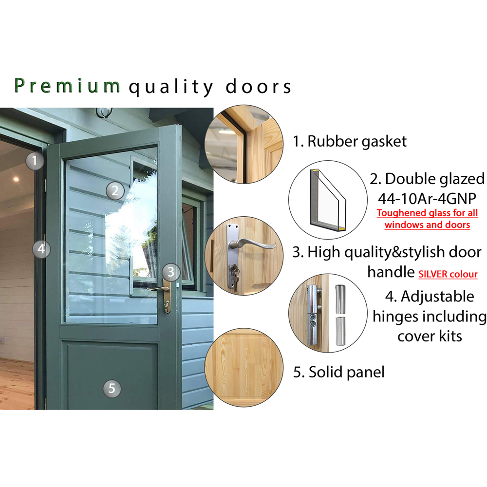 Shire Deko 16 x 10ft Single and Double Door Log Cabin Image 7