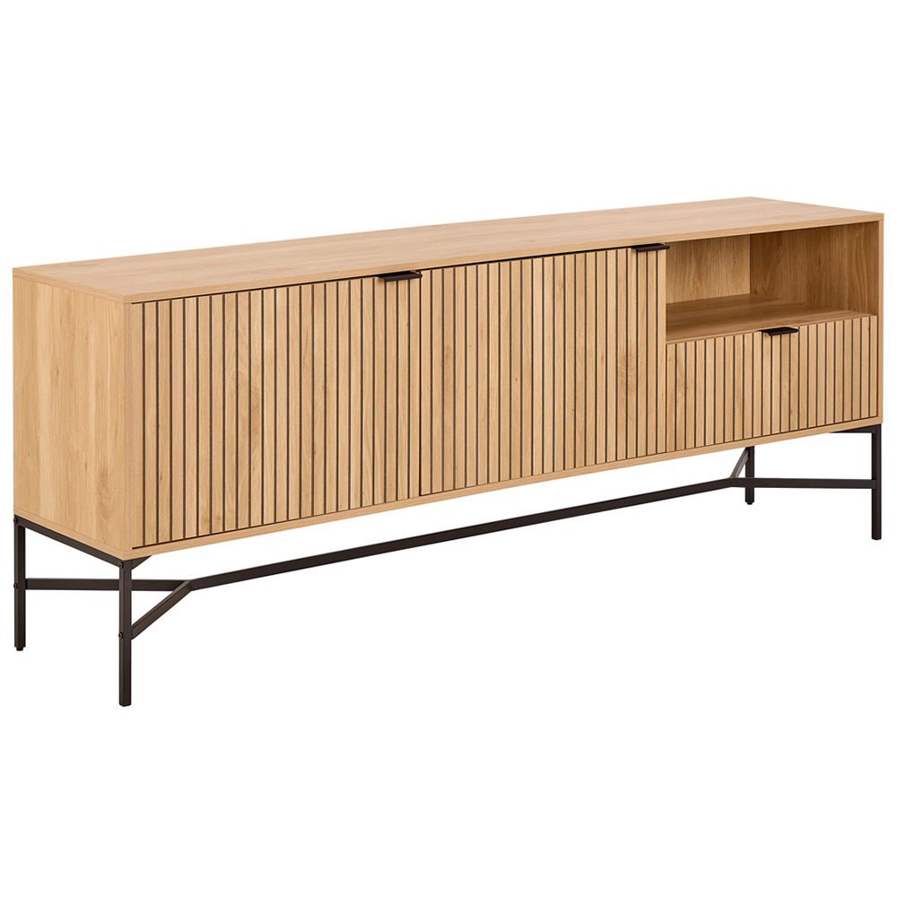Florence Jaipur 2 Door Single Drawer Single Shelf Oak Sideboard Image 4