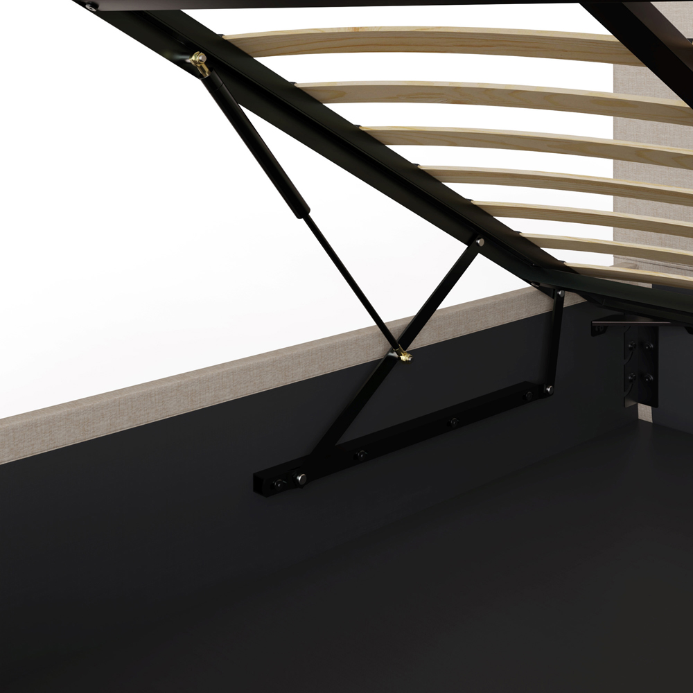 GFW Small Double Natural Hopsack Fabric End Lift Ottoman Bed with Bonnell Mattress Image 8