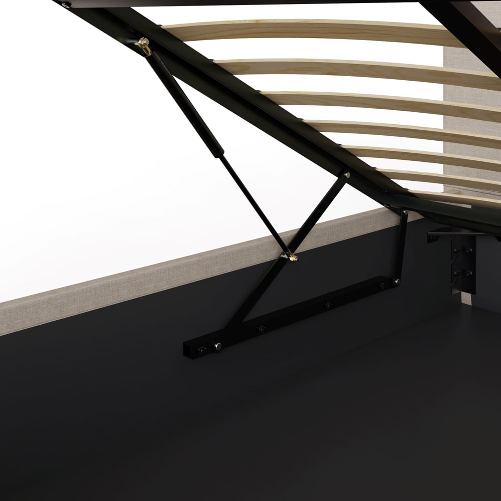 GFW Double Natural Hopsack Fabric End Lift Ottoman Bed with Bonnell Mattress Image 7