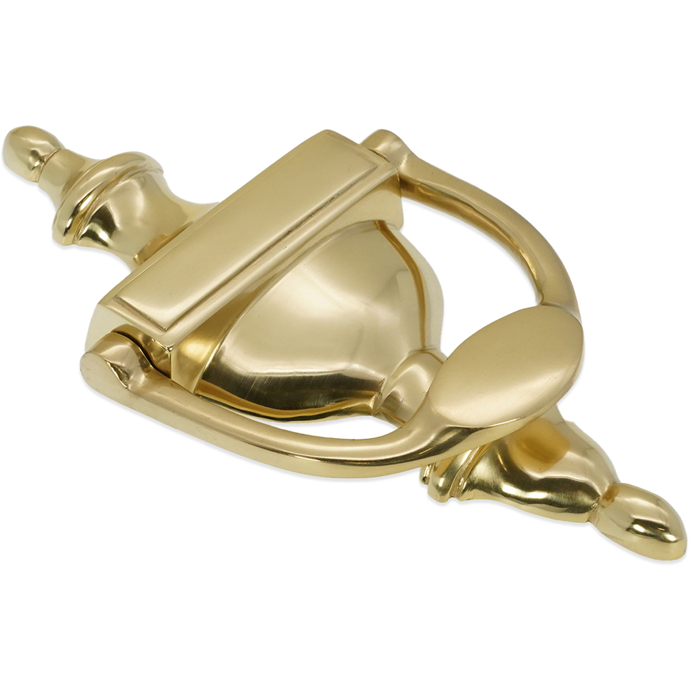 Spira Brass Polished Brass Victorian Small Door Knocker Image 3