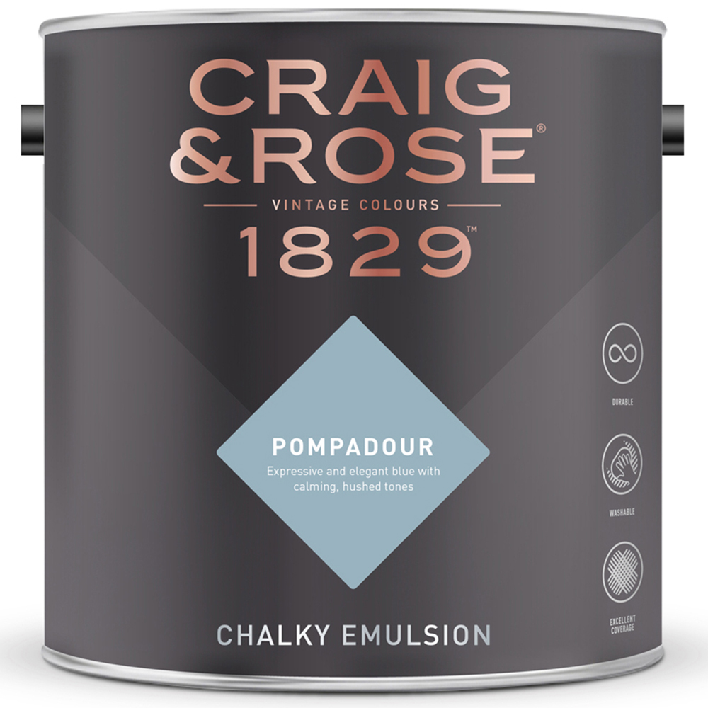 Craig & Rose Walls and Ceilings Pompadour Chalky Emulsion Paint 5L Image 2