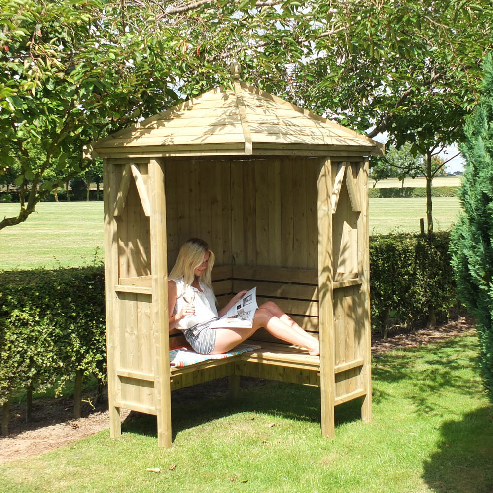 Shire Honeysuckle 4 x 4ft Pressure Treated Corner Arbour Image 4