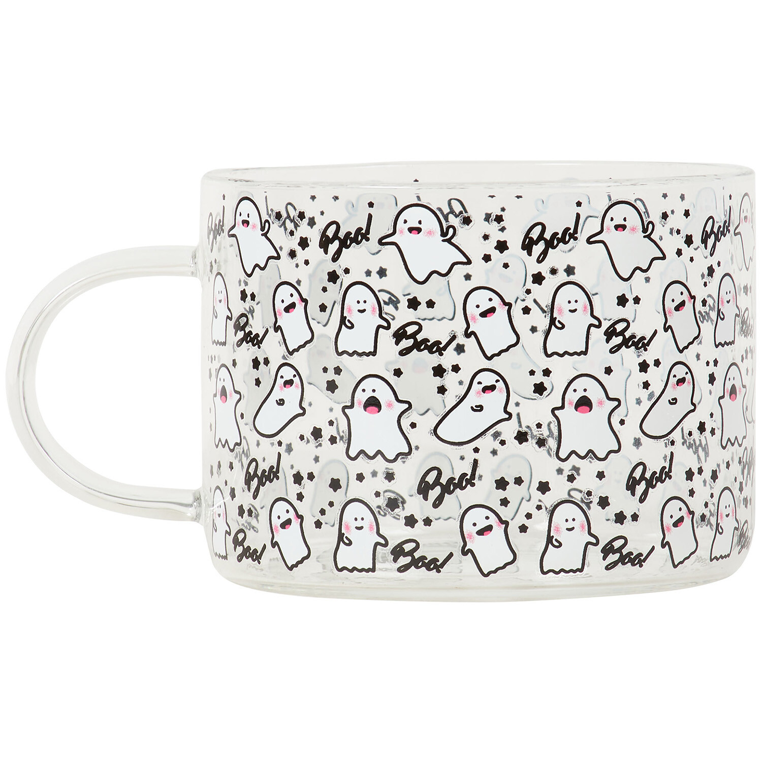 Ghost Print Borosilicate Glass Mug - Clear Image 2