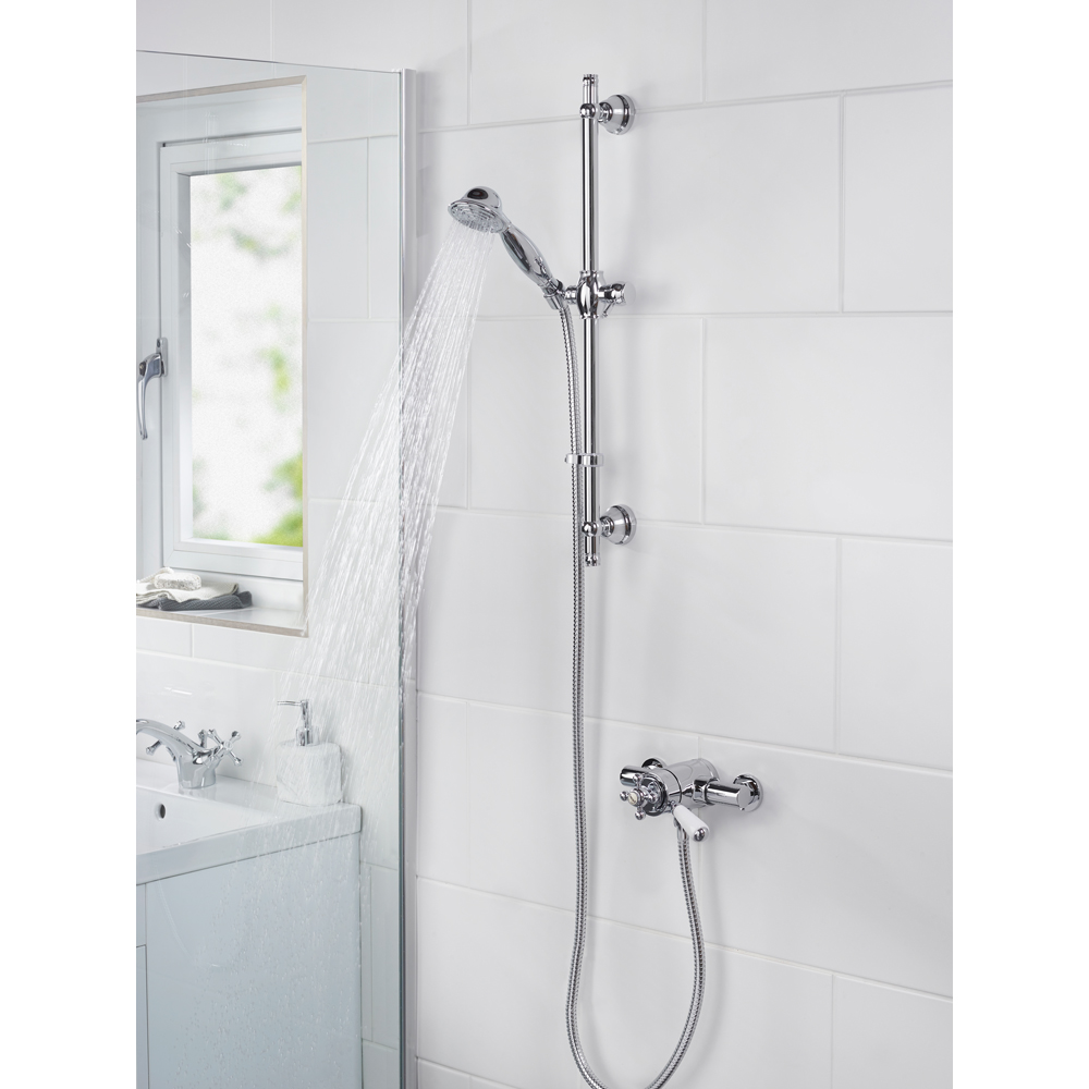 Bristan Regency Traditional Chrome Thermostatic Exposed Shower Valve with Handset Image 8