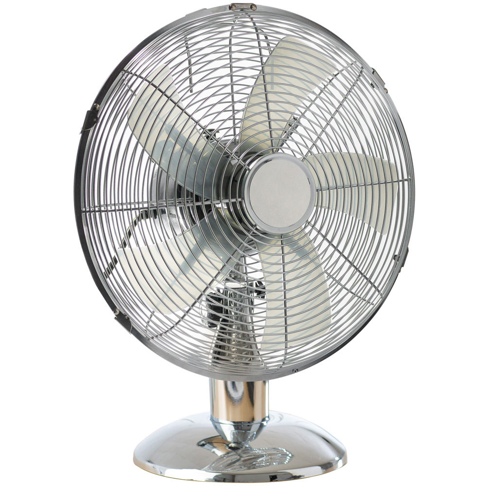 Daewoo Chrome Desk Fan 12 inch Image 1