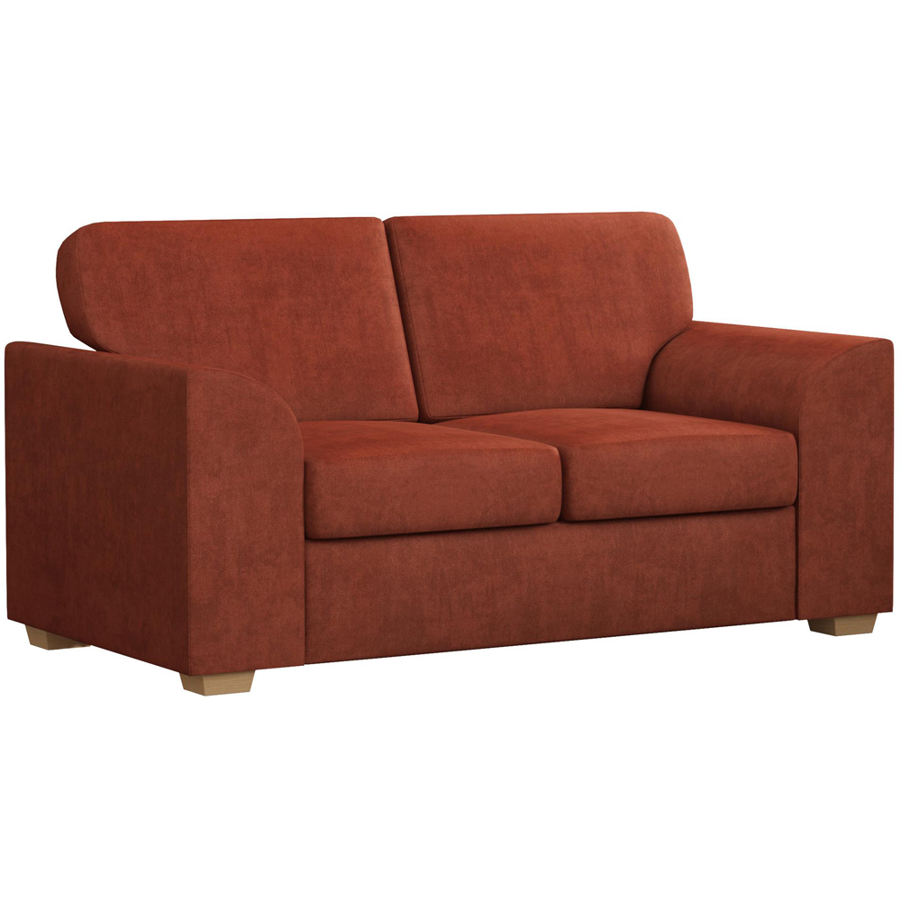 Modo 5 Seater Marmalade Plush Velvet Fixed Back Sofa Set Image 3