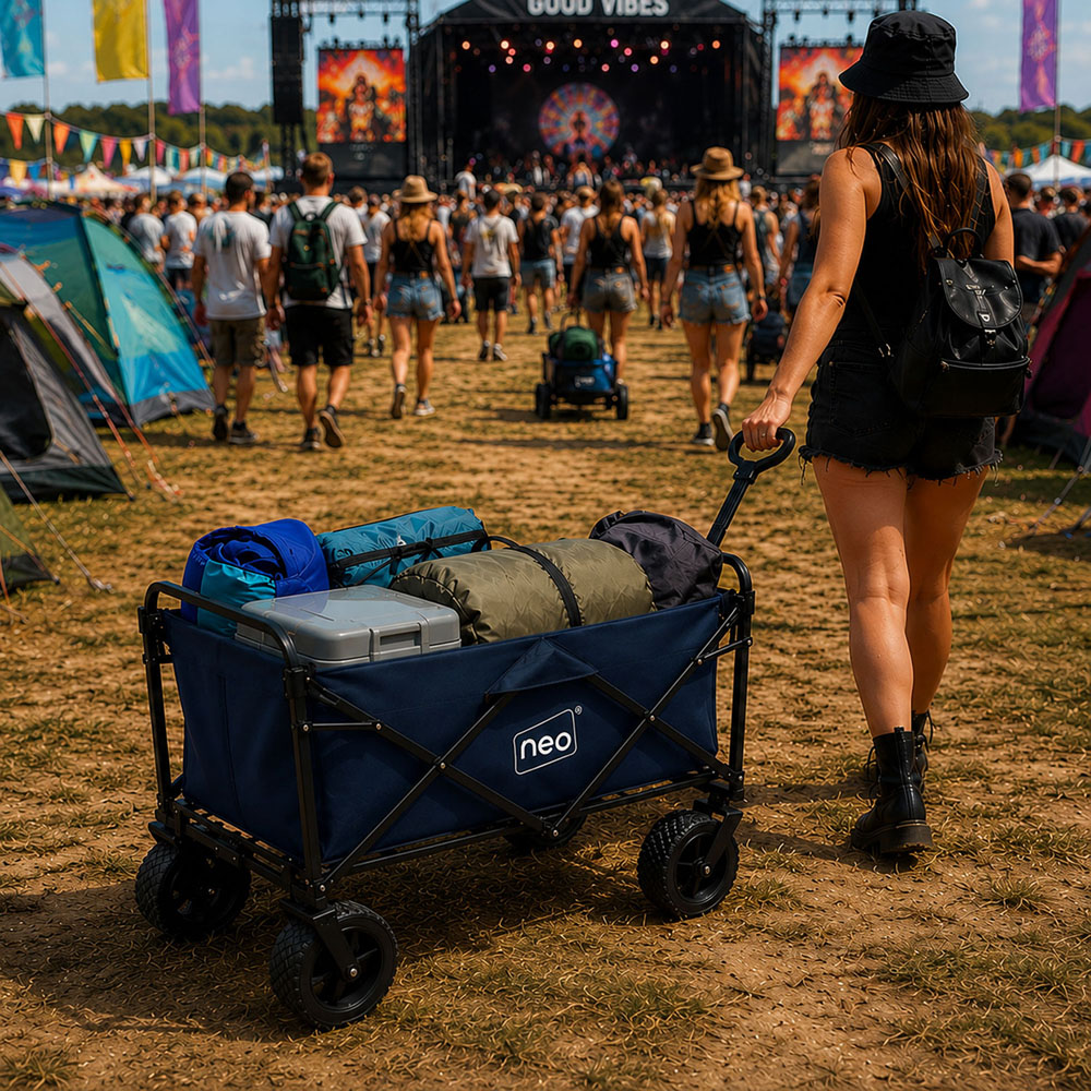 Neo Direct 140L Navy Heavy Duty Folding Garden Trolley Cart Image 5
