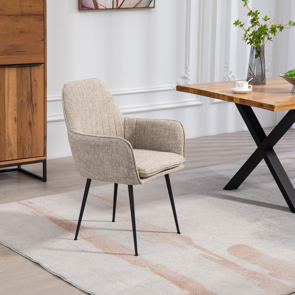 Artemis Home Carrara Set of 2 Brown Fabric Dining Chairs Image 3